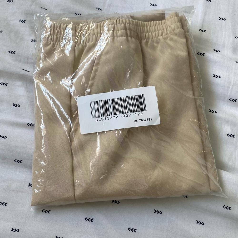 Straight leg tan pants